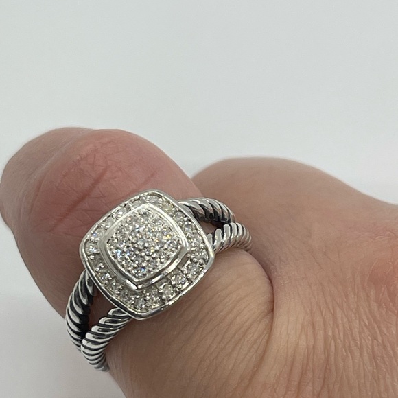 David Yurman Petite Albion Ring Sterling Silver with Pavè Diamonds - Picture 16 of 16